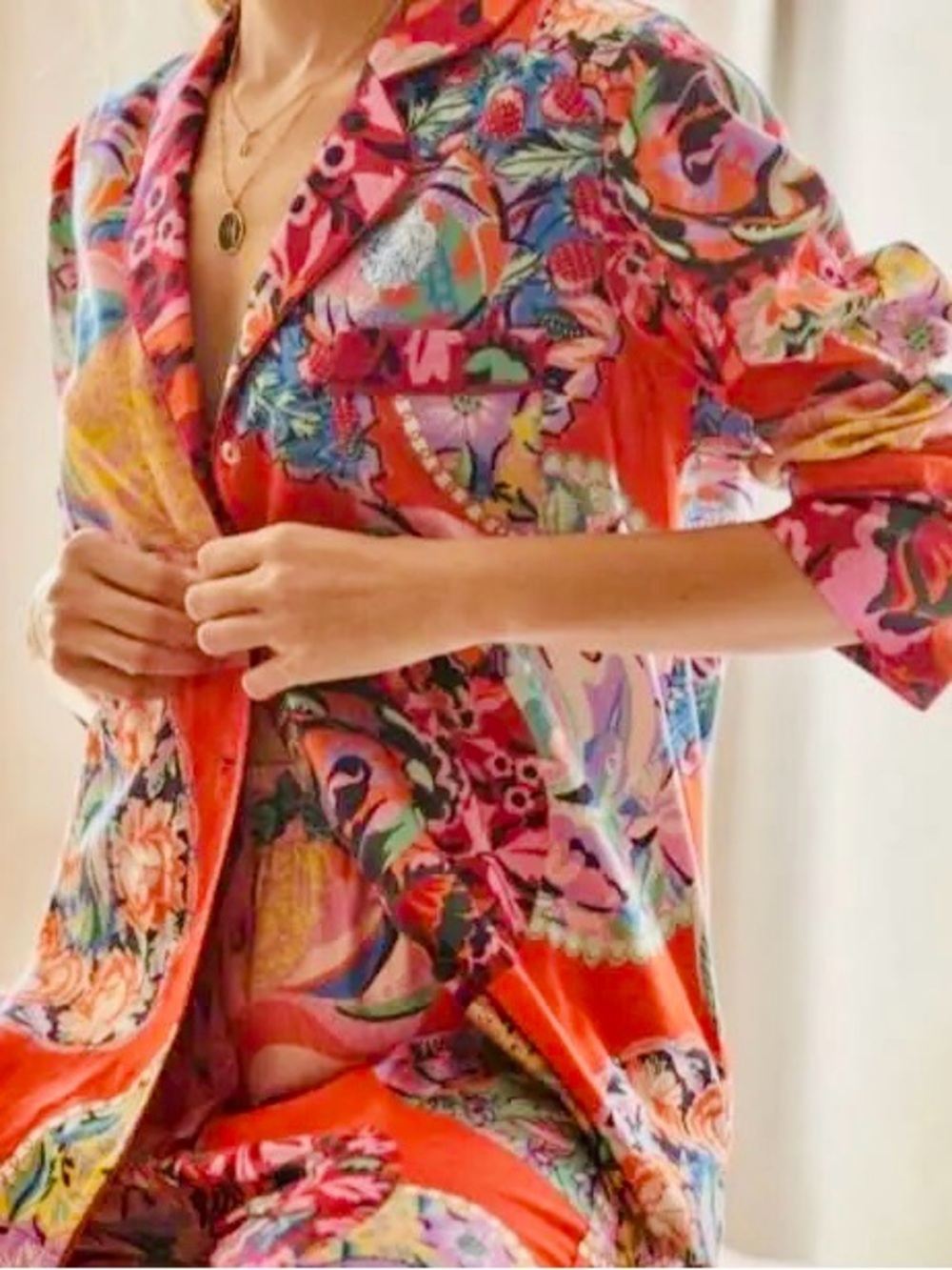 ANTHROPOLOGY exclusive-Alexandra Farmer XXS Pajama long sleeve Top Only.